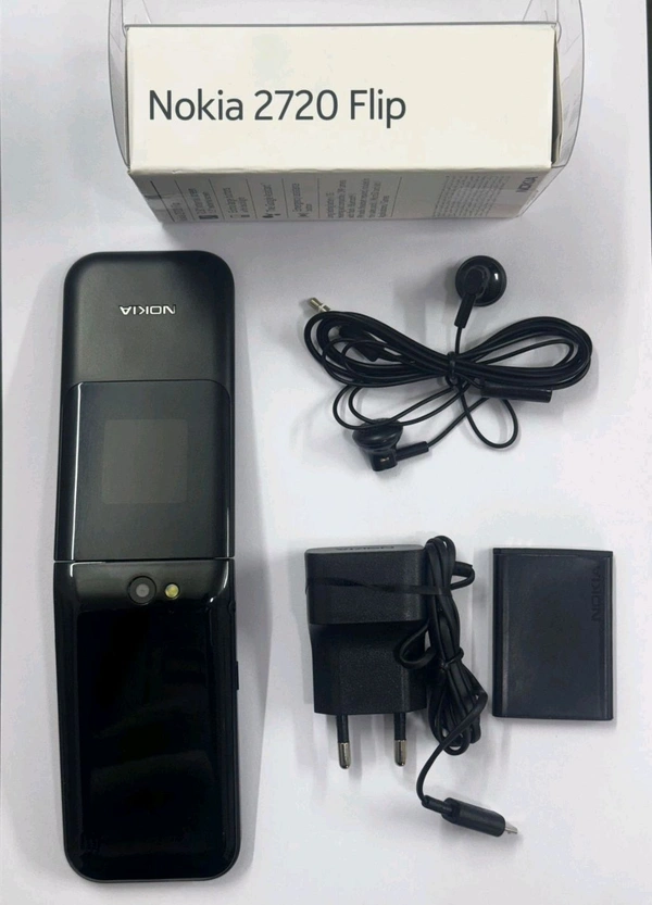 NOKIA 2720 (Flip) Feature Phone, Dual SIM, 2MP Camera with LED flash - Black