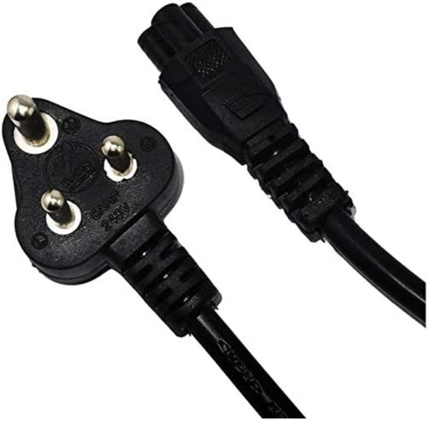 Desktop 3 Pin Plug Power Cable For Pc, Monitor, Ups, Printer, Scanner, Lcd, Led Tv | Black, 1.5 Meter Long Durable Wire For Wall Socket, Black eco
