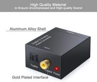 Digital to Analog Audio Converter DAC Digital SPDIF Optical to Analog L/R RCA Adapter Toslink Optical to 3.5mm Jack Adapter with Fiber Cable and USB Cable for PS3 HD DVD PS4 Amp Apple TV Home Cinema