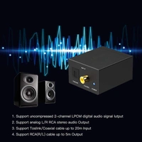 Digital to Analog Audio Converter DAC Digital SPDIF Optical to Analog L/R RCA Adapter Toslink Optical to 3.5mm Jack Adapter with Fiber Cable and USB Cable for PS3 HD DVD PS4 Amp Apple TV Home Cinema