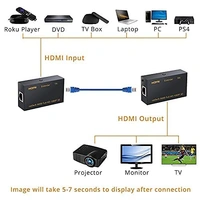 HDMI Extender 4K 60M HDMI Extender, HDMI to RJ45 Network Cable Extender Converter Repeater Compatible With 5e / 6 1080p up to 60m HDTV HDPC PS4 STB 4K 2K (60m)-(EPL-573H) - 120M