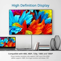 HDMI Splitter 1 in 2 Out HDMI Male to Dual HDMI Female 1 to 2 Way for HDMI HD, LED, LCD, TV (in Both Display Same Screen Will Play