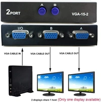 VGA 2 in 1 Out 2 Port VGA Switch Press Button to 2 Way VGA Video Switch for Computer PC Monitor