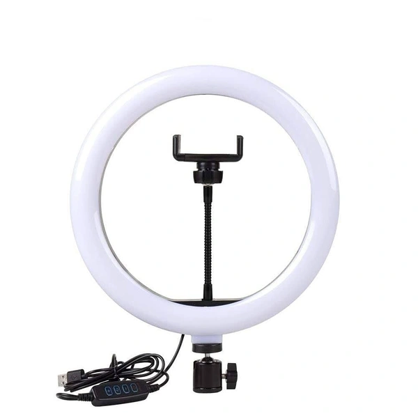 Invicto 10" Portable LED Ring Light with 3 Color Modes Dimmable Lighting | for YouTube | Photo-Shoot | Video Shoot | Live Stream | Makeup & Vlogging | Compatible with iPhone/Android Phones & Cameras - White