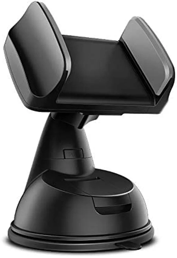 KANHAEMPIRE Car Mobile Holder Adjustable Phone Holder with 360 Degree Rotation Car Mount Mobile Phone Holder Stand for Dashboard Windshield (Multi-Color) - Black