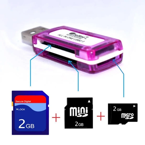 Multi Card Reader - Magenta / Fuchsia