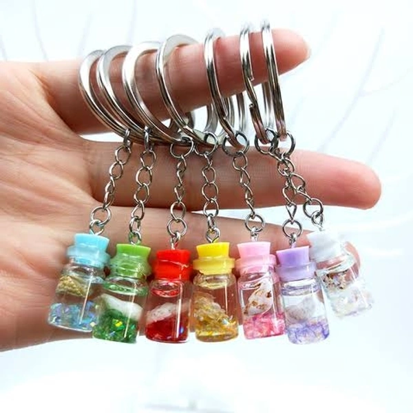 Bottle Glitter Keychain - Red