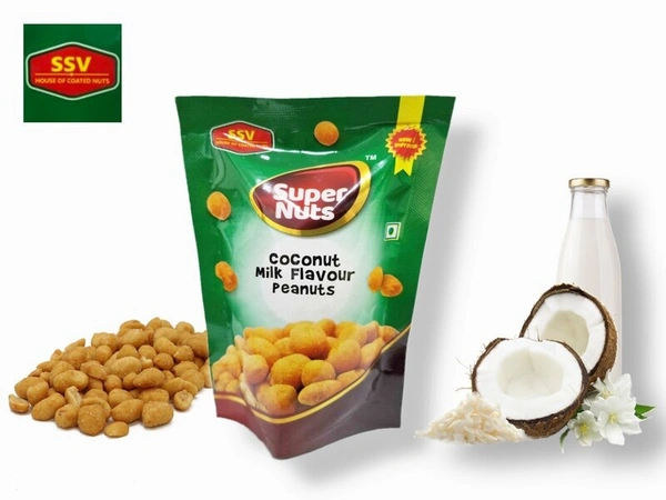 SSV SUPER NUTS | Bangalore Famous |Healthy Peanuts | Rich In Protein | Coconut Milk Flavor |Top Selling - Pack of 4 | 90 Gms Each Pack, 360 Gms
