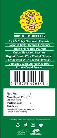 SSV SUPER NUTS | Bangalore Famous |Healthy Peanuts | Rich In Protein | Coconut Milk Flavor |Top Selling - Pack of 4 | 90 Gms Each Pack, 360 Gms