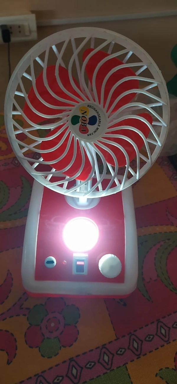 Rechargable Fan With Light - Red