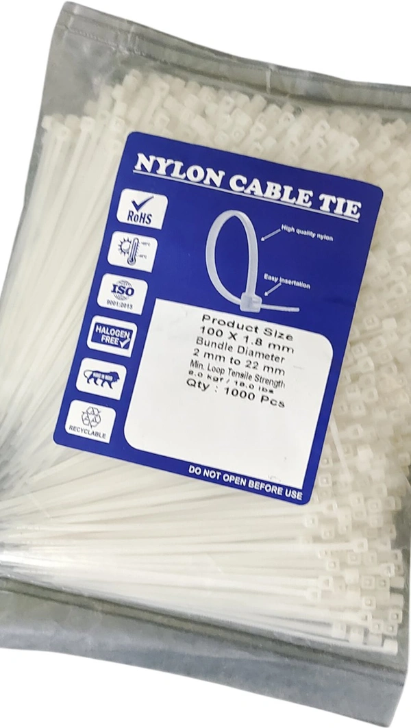  Tie - White, 100×1.8mm
