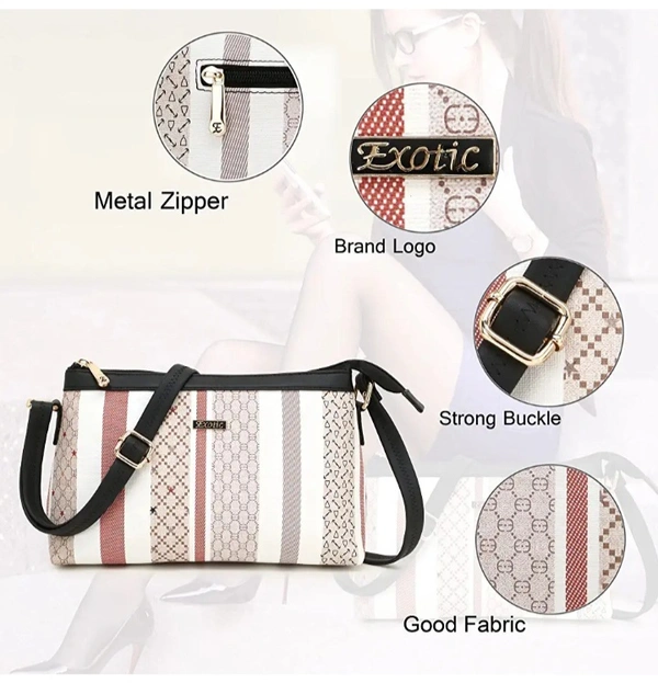 EXOTIC Latest Cross Body Sling Bag for Girls/Women - Black