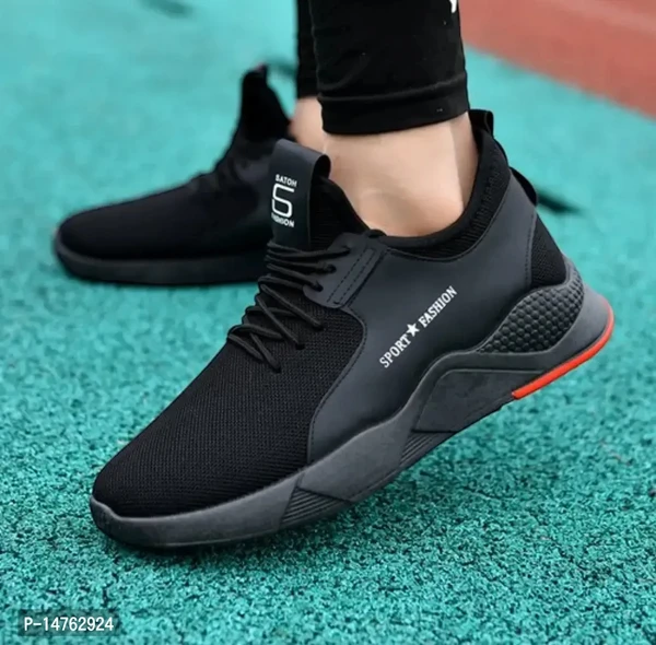 Stylish Trending Sports  Casual Running Gym Shoes For Men's or Boys Running Shoes For Men  (Black) - 6