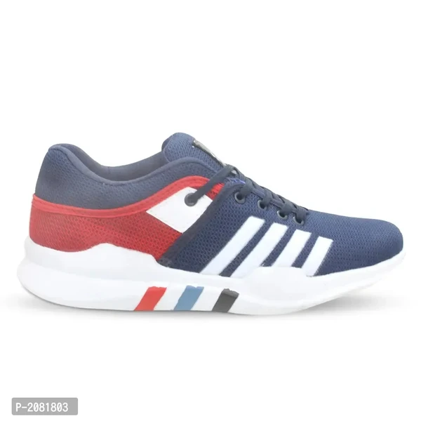 Mens Blue And Red Running Shoes - 6