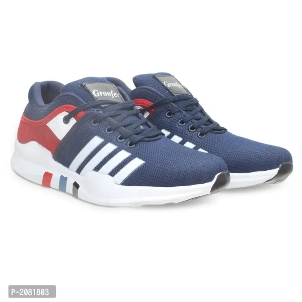 Mens Blue And Red Running Shoes - 8