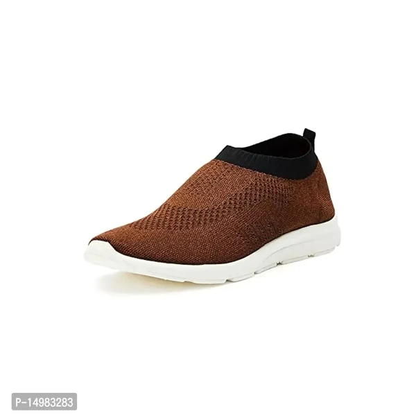 Stylish Grey Mesh Self Design Walking Shoes For Men - 5