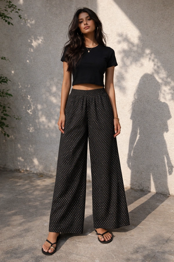 Trends Mid Rise Palazzo| Black | BPL140056| - M, Black