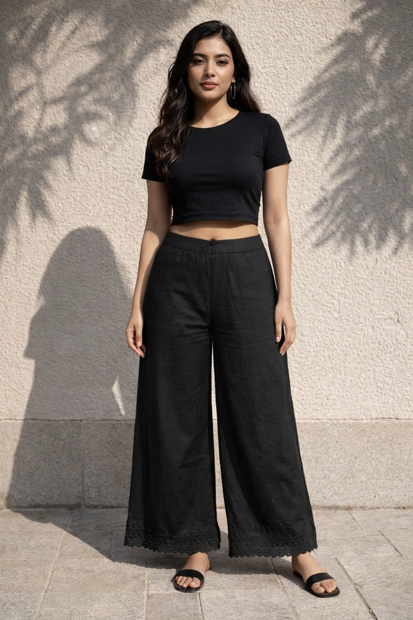 Trends Mid Rise Palazzo| Black|140048| - L, Black