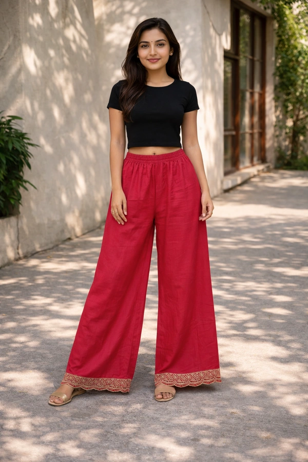 Trends Mid Rise Palazzo| Cherry | BPL140066| - M, Cherry