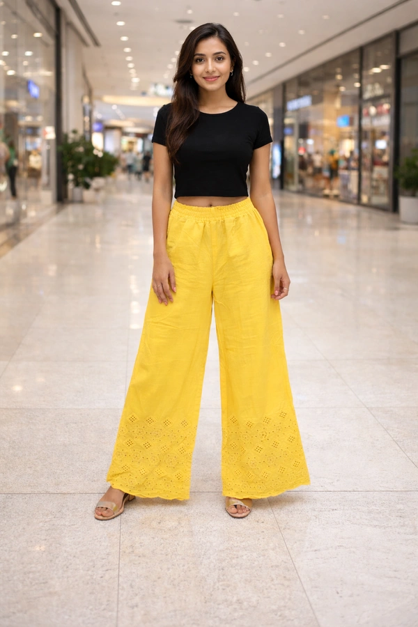 Trends Mid Rise Palazzo| Mango Yellow| BPL140073| - S, Mango Yellow