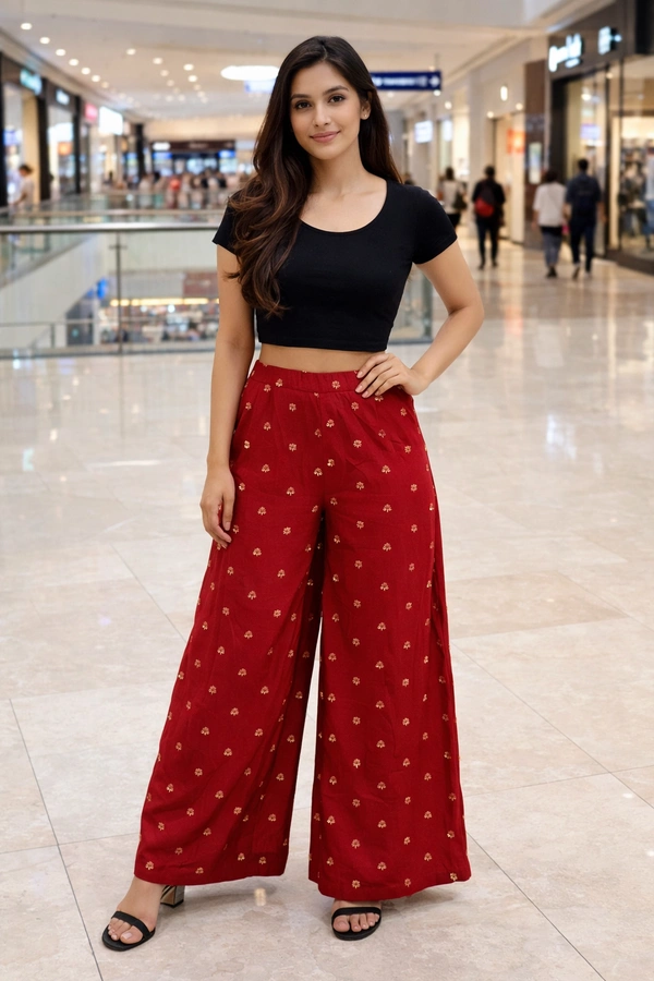 Trends Mid Rise Palazzo| Maroon| BPL140071| - M, Maroon
