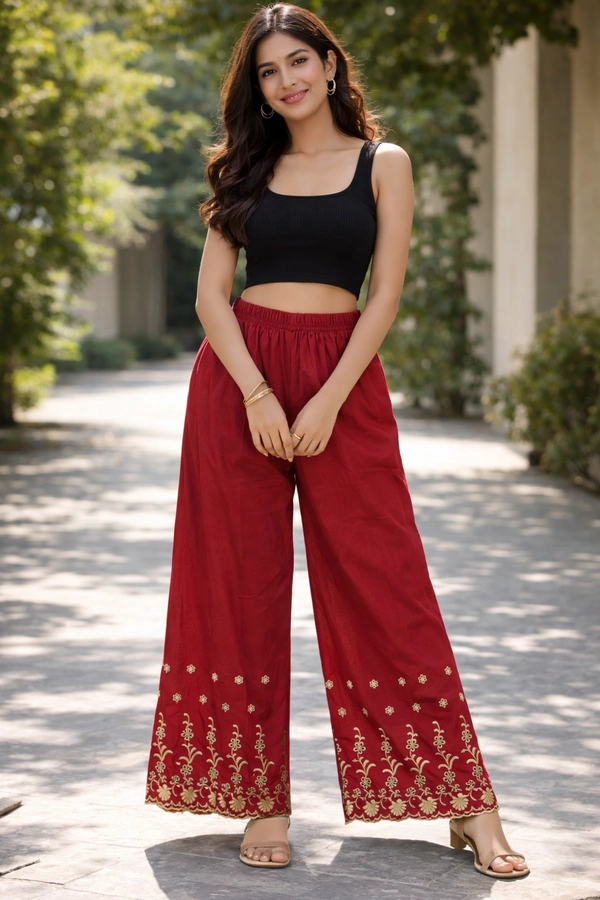Trends Mid Rise Palazzo| Maroon|BPL140051| - M, Maroon