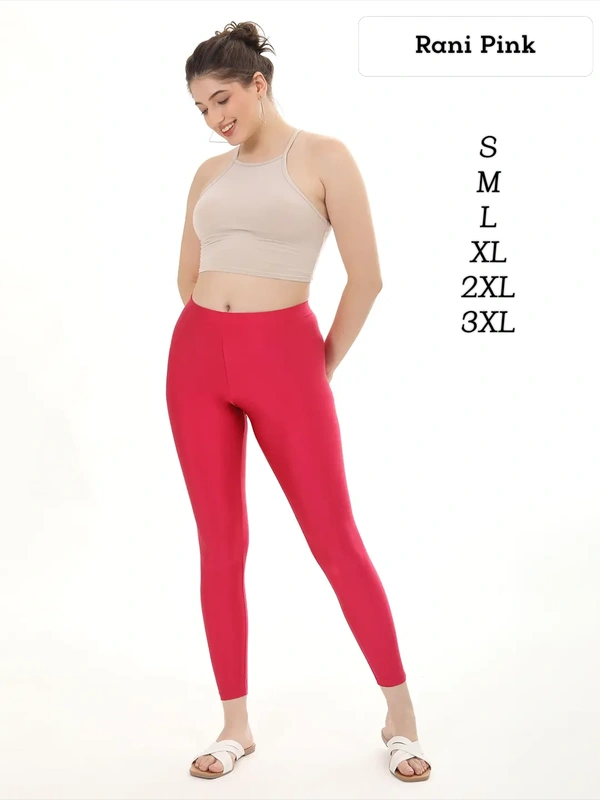 FlyCute Shimmer Ankle Fit | Leggings| Rani Pink Shimmer | AS20515 - 3XL, Rani Pink Shimmer, Only Leggings
