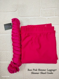 FlyCute Shimmer Ankle Fit | Leggings| Rani Pink Shimmer | AS20515 - S, Rani Pink Shimmer, with Duppata