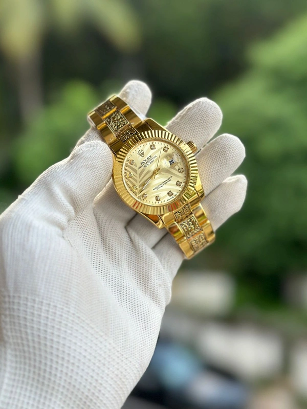 ROLEX Stilish Watch For Men - Free Size, Silver