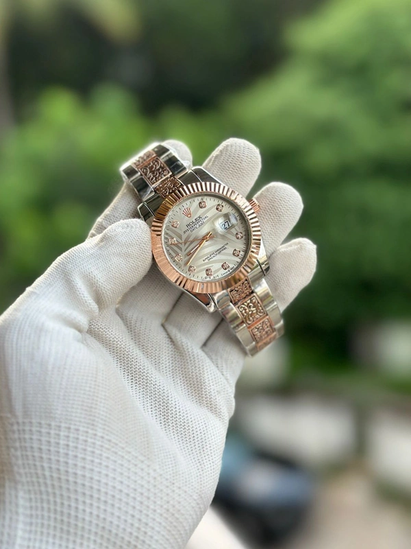 ROLEX Stilish Watch For Men - Free Size, Silver