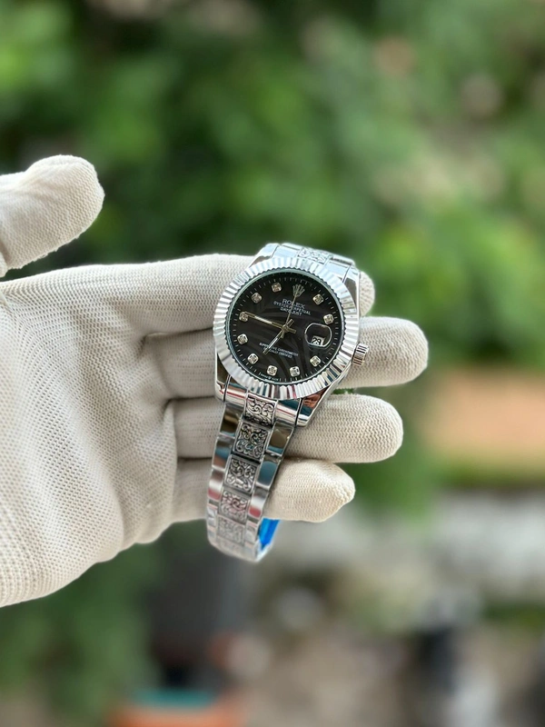 ROLEX Stilish Watch For Men - Free Size, Silver