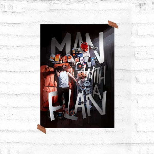 A Man With A Plan Wall Sticker And Sheet - A3 Normal