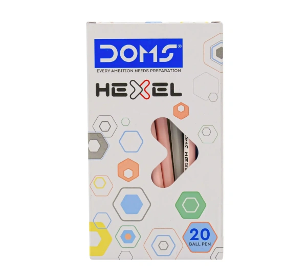 Doms Hexel Ball Pen  - 20 Pieces, Black