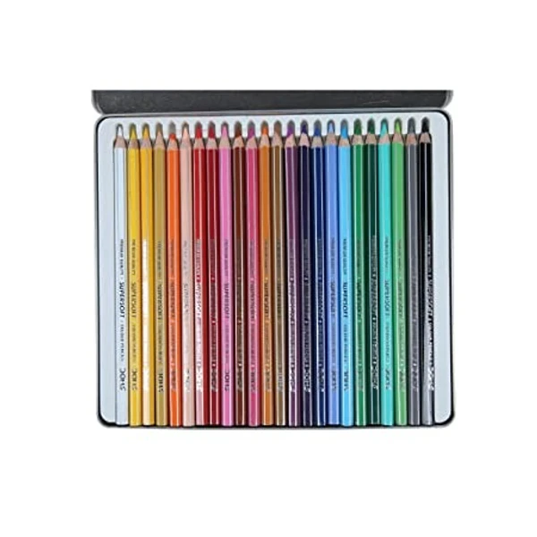 Doms Colour Pencil Flat Tin Pack 24 Shades - 1 Pack