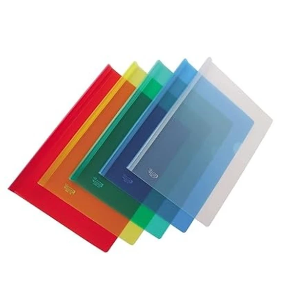 Securex A4 Size Transparent Strip File Pack of 10 Pcs Assorted Colors