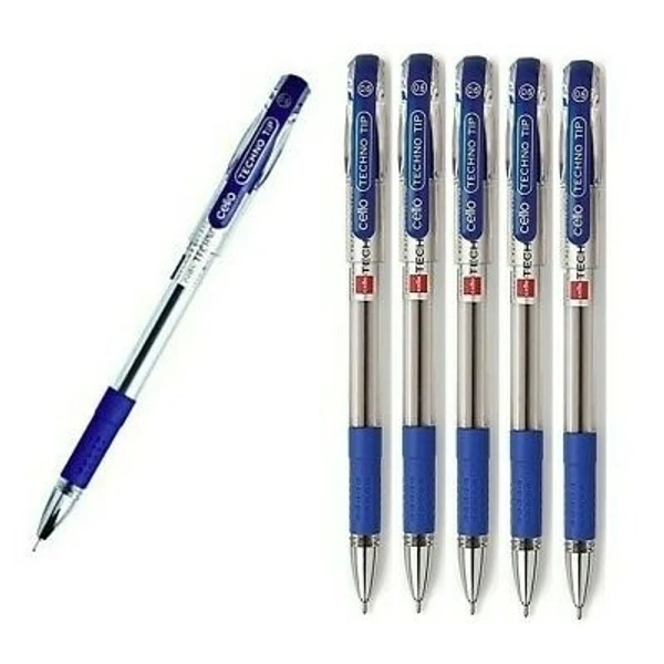 Cello Ball Pen Techno Tip - 10 Pcs Packs, Blue