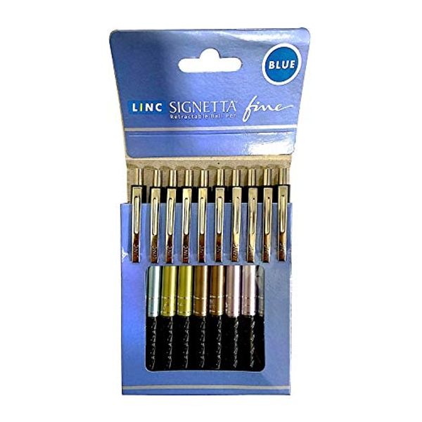 Linc Signetta Ball Pen Blue Pack of 5 - 5 Pcs Pen, Blue