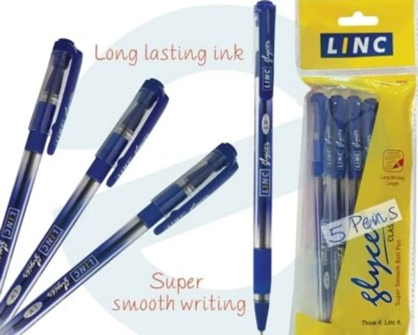 Linc Ball Pen Glycer Blue Ink Color - 5 Pcs, Blue