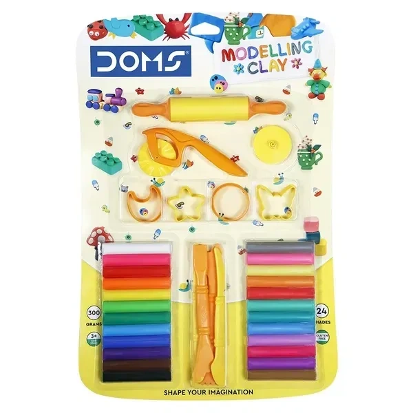 Doms Modelling Clay 24 Shades 300 Gram