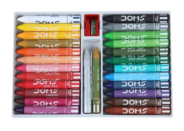 Doms Tri Jumbo Wax Crayons 24+2 Shades