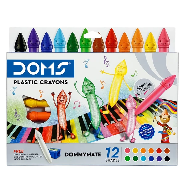Doms Dommymate Plastic Crayons 12 Shades - 5