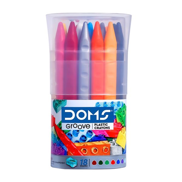Doms DOMS Groove Plastic Crayons 18 Shades - 5 Packs