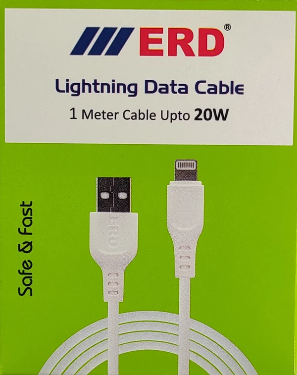 ERD Lightning Data Cable 1 Meter Cable Upto 20W