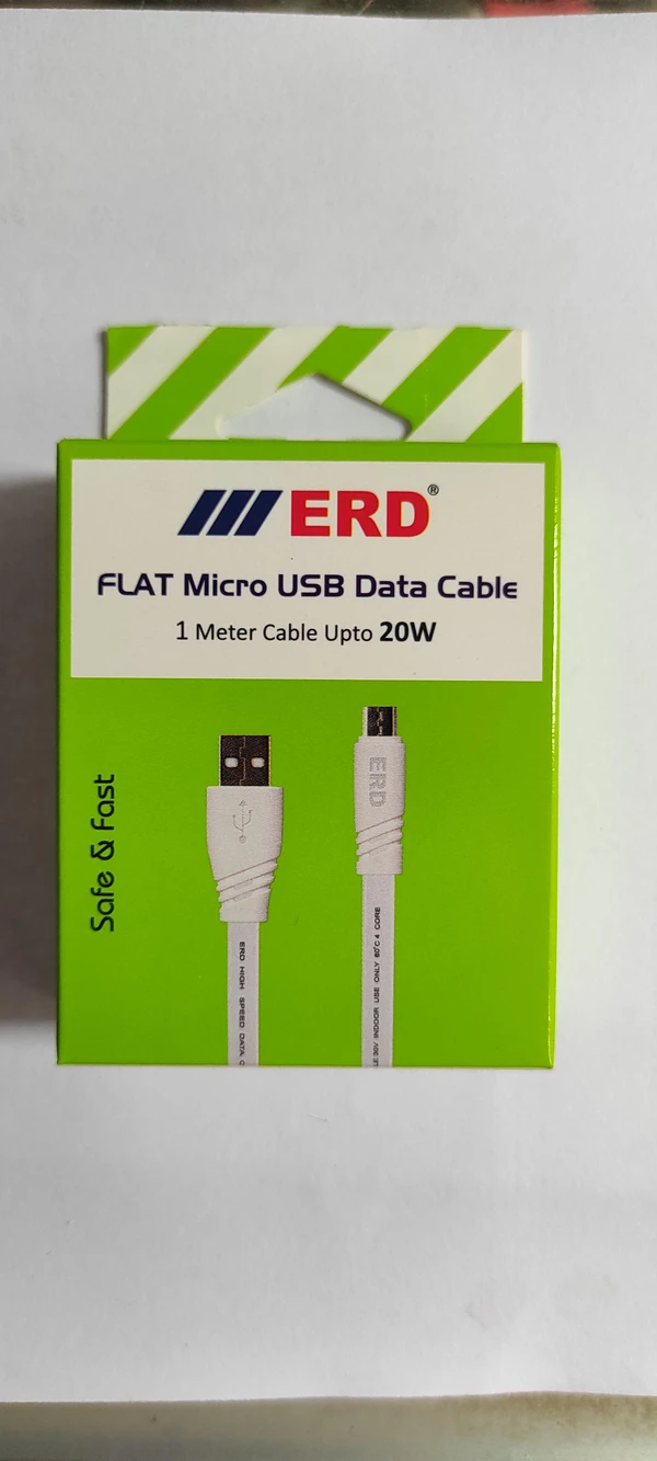 ERD Flat Micro USB Data Cable 1 Meter Cable Upto 20W