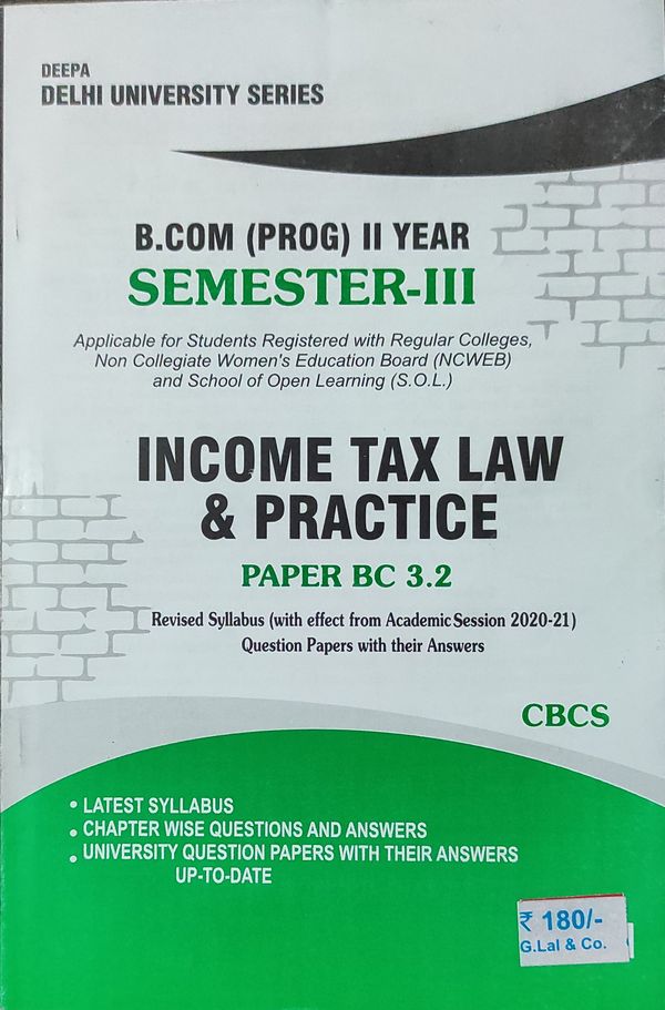 Deepa B.Com. Programme Semester 3 Income Tax Law & Practice