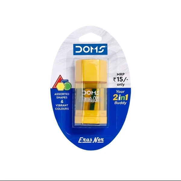 Doms ErasNer 2 in 1 Buddy Eraser & Sharpener - 5 Packs