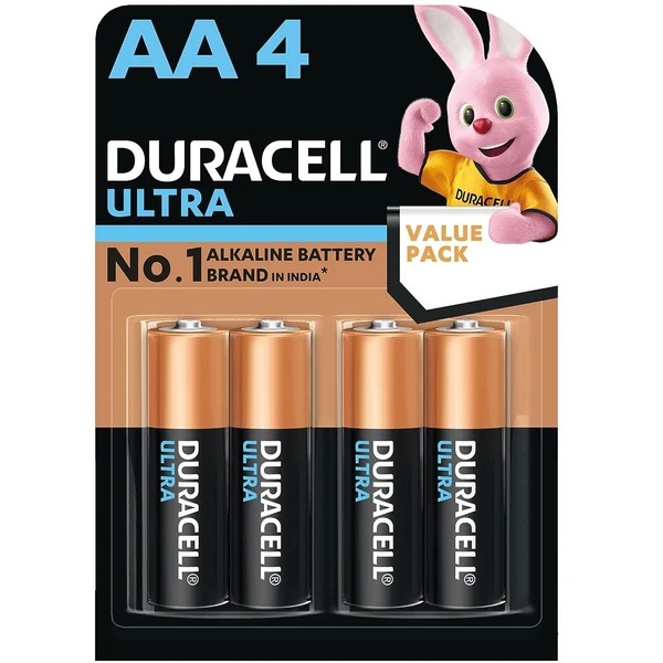 Duracell Ultra Alkaline Battery AA 4 Batteries Pack Of 4