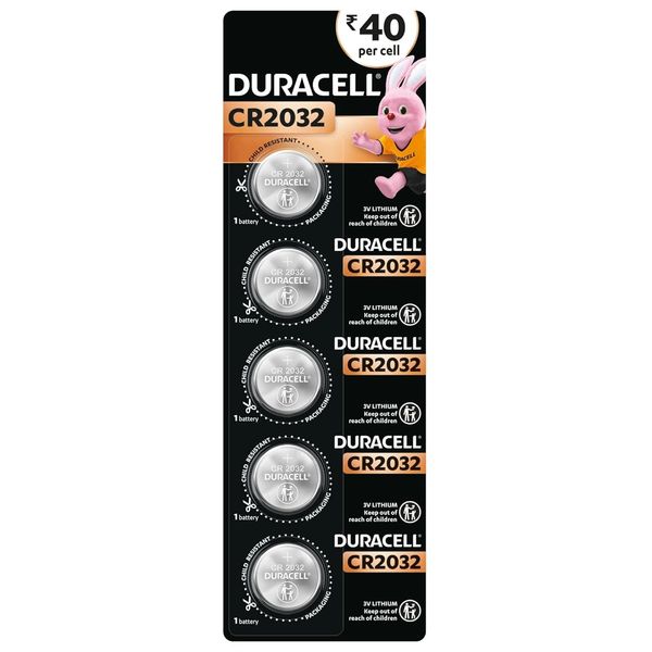 Duracell CR2032 Coin Battery 3V Lithium  Pack of 5