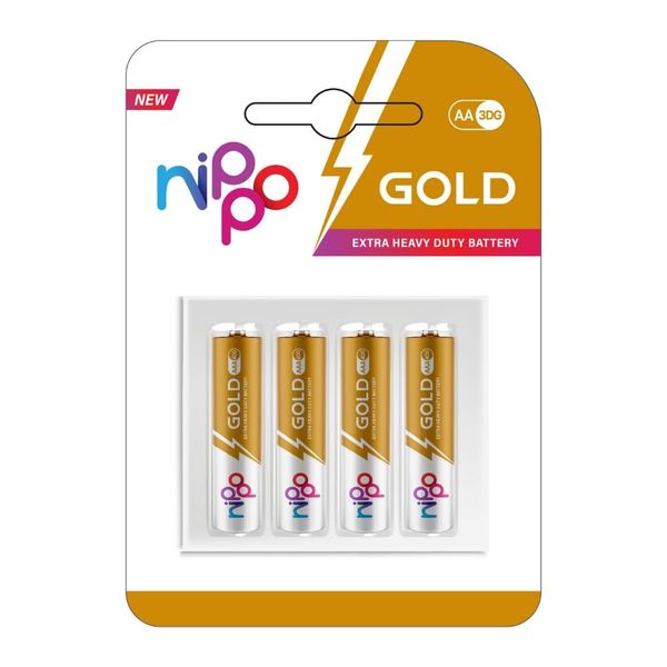 Nippo Gold Extra Heavy Duty Battery AA Pack of 4