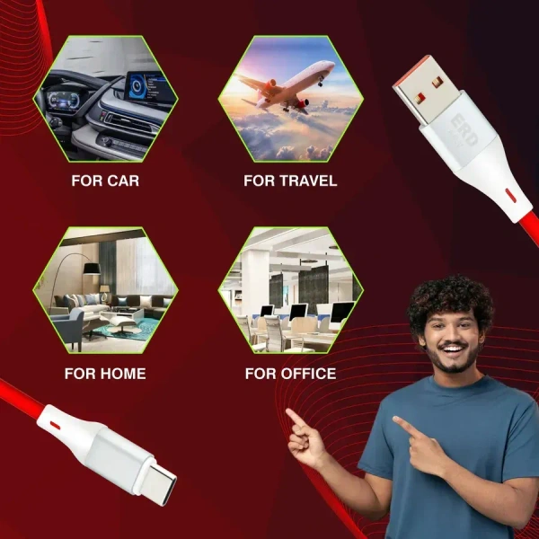 ERD USB C Metal Data Cable 65w 1 Meter UC-241